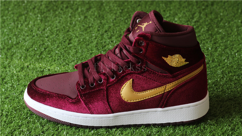 Authentic Air Jordan 1 Velvet Night Maroon